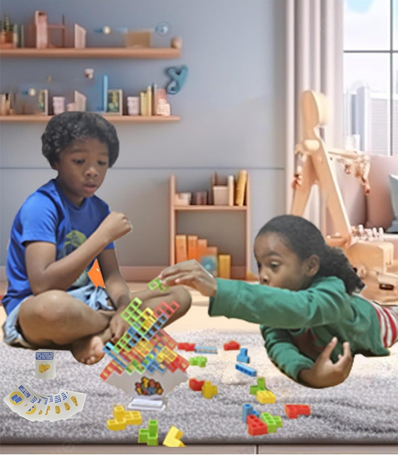 Multipurpose Go 50 Pcs Board Games for Kids & Adults Tetra Tower Balance Stacking Toys Perfect for Family Games, Parties, Travel - Image 2